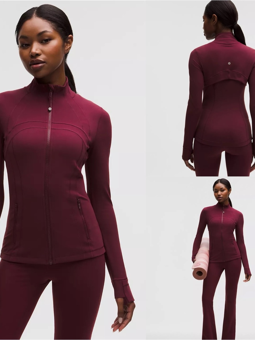 Lululemon Women's Define Jacket Top Nulu Burgundy Bay Size 12